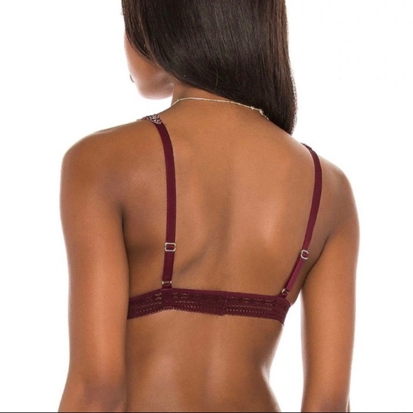 NWT Free People Alia Bralette in Bordeaux Combo S - Picture 5 of 6